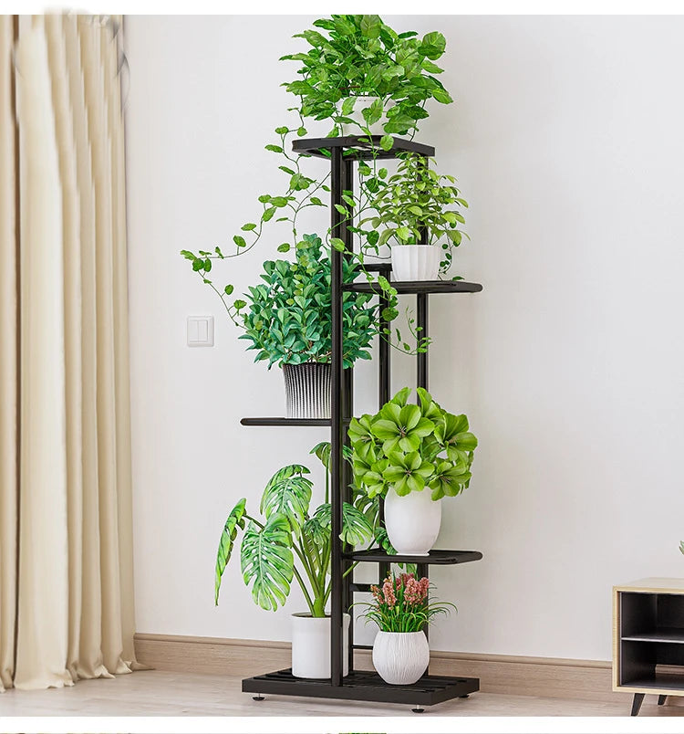 Bluesdeer Iron Flower Stand Pots Tray Plant Shelves Planter Display Rack Storage Holder Shelf Home Balcony Garden Decoration