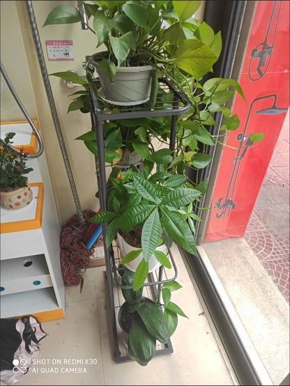Bluesdeer Iron Flower Stand Pots Tray Plant Shelves Planter Display Rack Storage Holder Shelf Home Balcony Garden Decoration