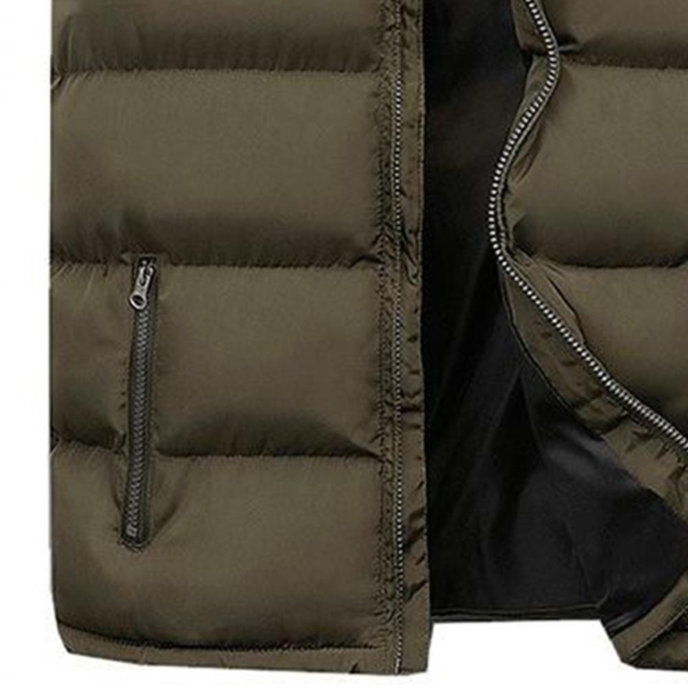 Mens Vest Jacket Men Autumn Warm Sleeveless Jackets Zipper Cotton Padded Thicken Cold Proof Plus Size Casual Straight Waistcoat