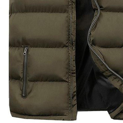 Mens Vest Jacket Men Autumn Warm Sleeveless Jackets Zipper Cotton Padded Thicken Cold Proof Plus Size Casual Straight Waistcoat