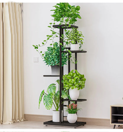 Bluesdeer Iron Flower Stand Pots Tray Plant Shelves Planter Display Rack Storage Holder Shelf Home Balcony Garden Decoration