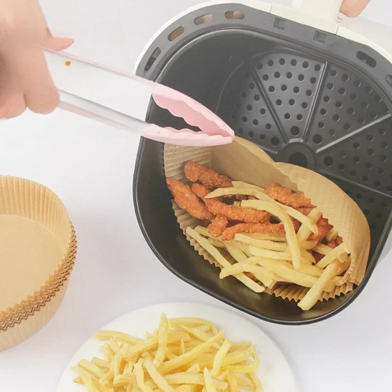 50/100pcs Air Fryer Disposable Paper Square Round Baking Paper Barbecue Plate NonStick Mat Kitchen Oven Oil Absorbing Paper Tool