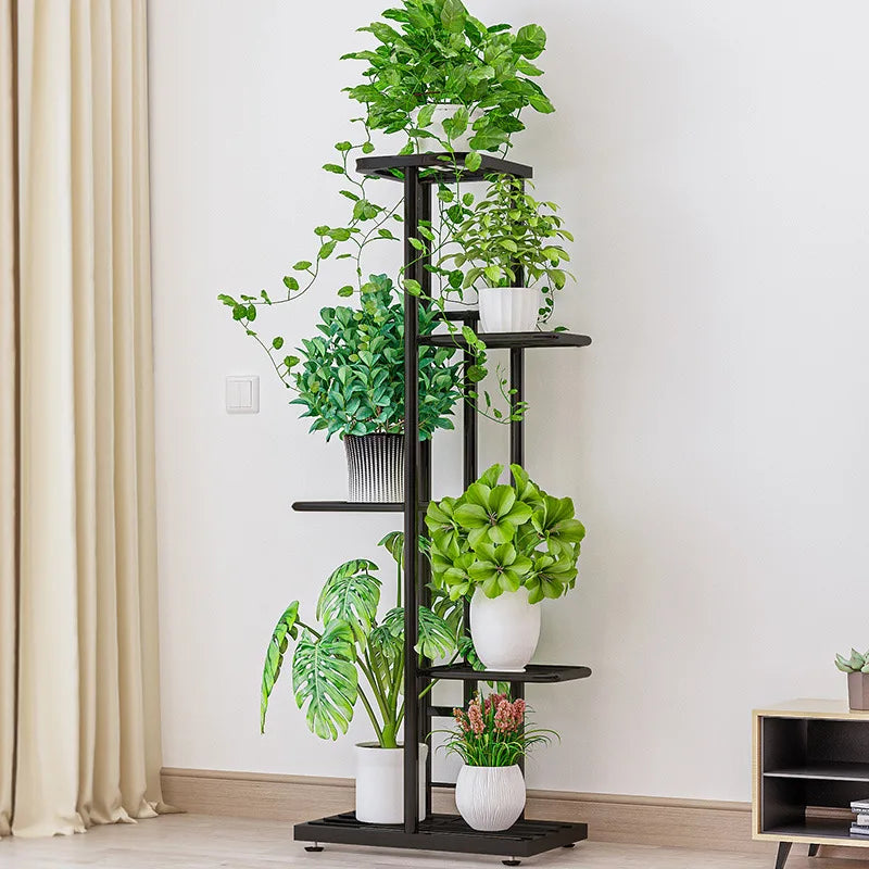 Bluesdeer Iron Flower Stand Pots Tray Plant Shelves Planter Display Rack Storage Holder Shelf Home Balcony Garden Decoration