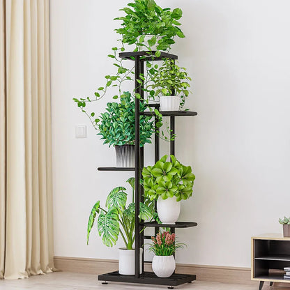 Bluesdeer Iron Flower Stand Pots Tray Plant Shelves Planter Display Rack Storage Holder Shelf Home Balcony Garden Decoration