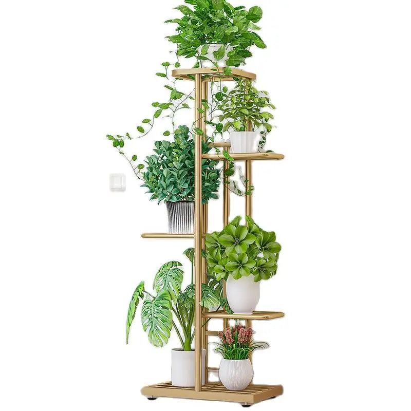 Bluesdeer Iron Flower Stand Pots Tray Plant Shelves Planter Display Rack Storage Holder Shelf Home Balcony Garden Decoration