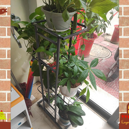 Bluesdeer Iron Flower Stand Pots Tray Plant Shelves Planter Display Rack Storage Holder Shelf Home Balcony Garden Decoration