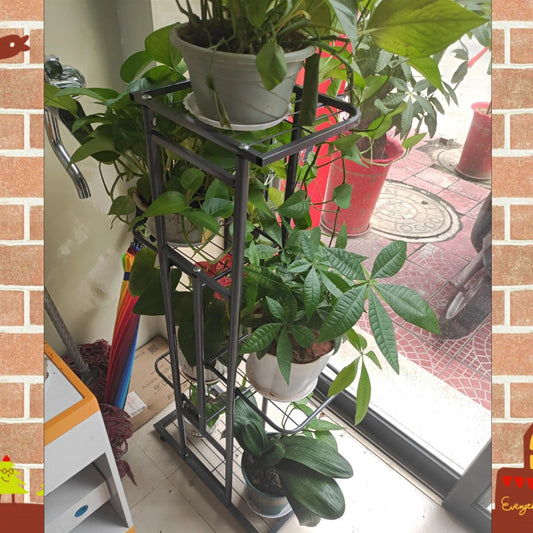 Bluesdeer Iron Flower Stand Pots Tray Plant Shelves Planter Display Rack Storage Holder Shelf Home Balcony Garden Decoration