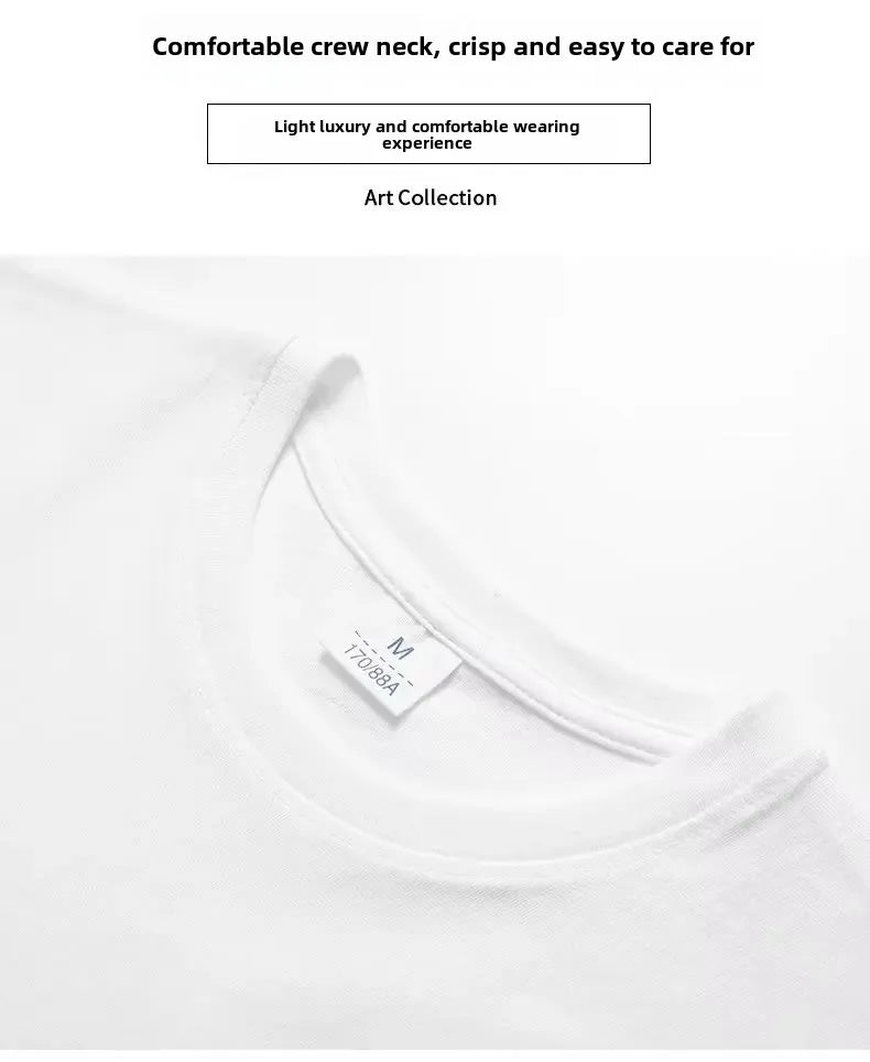 Breathable Half-sleeve Sports T-shirts For Men Women Couple's Black White Round Neck Loose-fit Base Layer Top