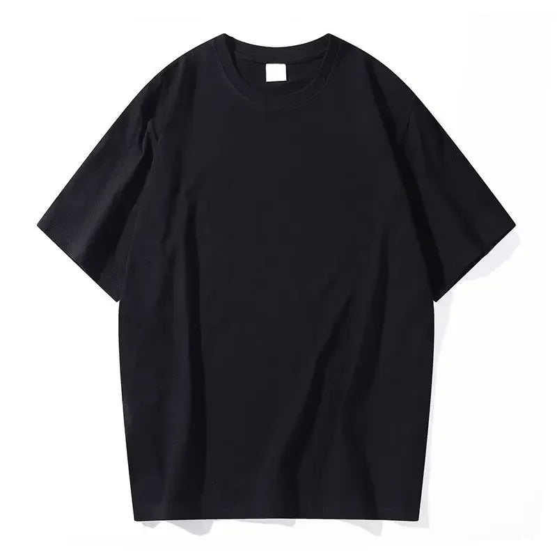 Breathable Half-sleeve Sports T-shirts For Men Women Couple's Black White Round Neck Loose-fit Base Layer Top