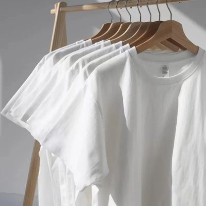 Breathable Half-sleeve Sports T-shirts For Men Women Couple's Black White Round Neck Loose-fit Base Layer Top