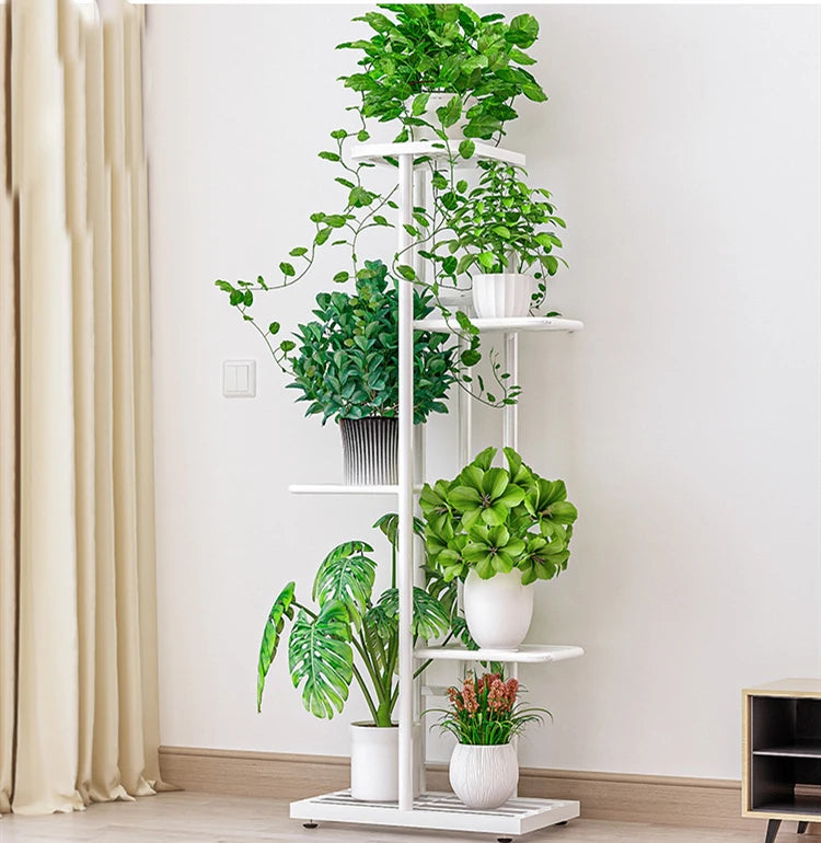 Bluesdeer Iron Flower Stand Pots Tray Plant Shelves Planter Display Rack Storage Holder Shelf Home Balcony Garden Decoration
