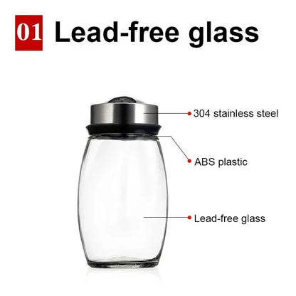 NEW Single Bottle Glass Jar and Spice Jar Set Rack Glass Seasoning Sugar Pepper Bottles Salt Shakers Holder Kitchen Storage Rack