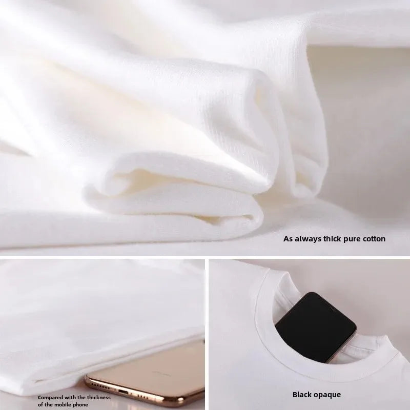 Breathable Half-sleeve Sports T-shirts For Men Women Couple's Black White Round Neck Loose-fit Base Layer Top