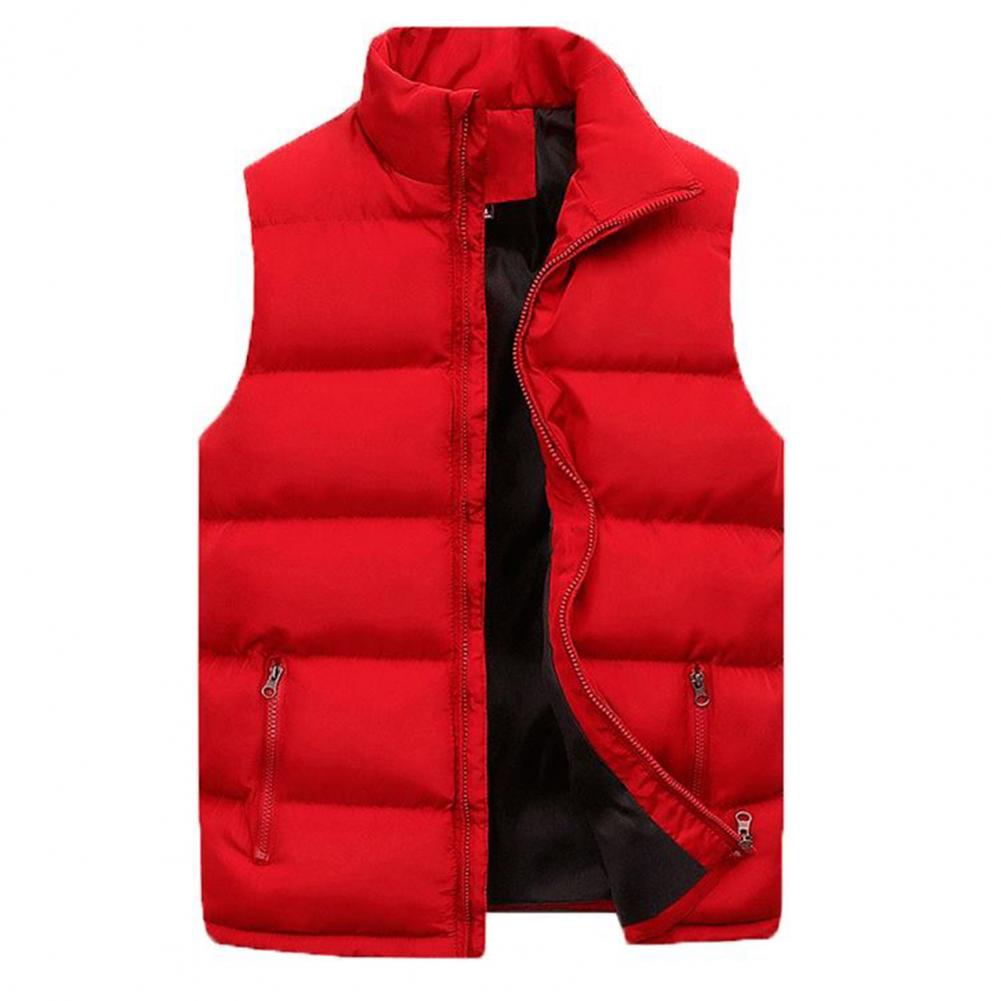 Mens Vest Jacket Men Autumn Warm Sleeveless Jackets Zipper Cotton Padded Thicken Cold Proof Plus Size Casual Straight Waistcoat