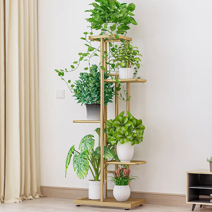 Bluesdeer Iron Flower Stand Pots Tray Plant Shelves Planter Display Rack Storage Holder Shelf Home Balcony Garden Decoration