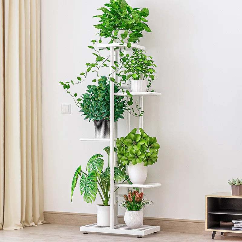 Bluesdeer Iron Flower Stand Pots Tray Plant Shelves Planter Display Rack Storage Holder Shelf Home Balcony Garden Decoration
