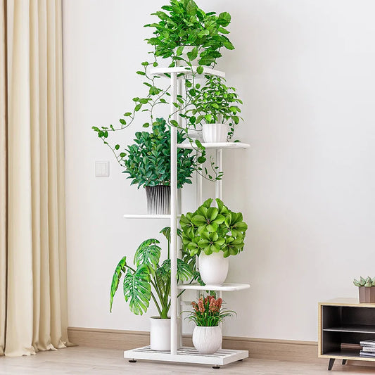 Bluesdeer Iron Flower Stand Pots Tray Plant Shelves Planter Display Rack Storage Holder Shelf Home Balcony Garden Decoration
